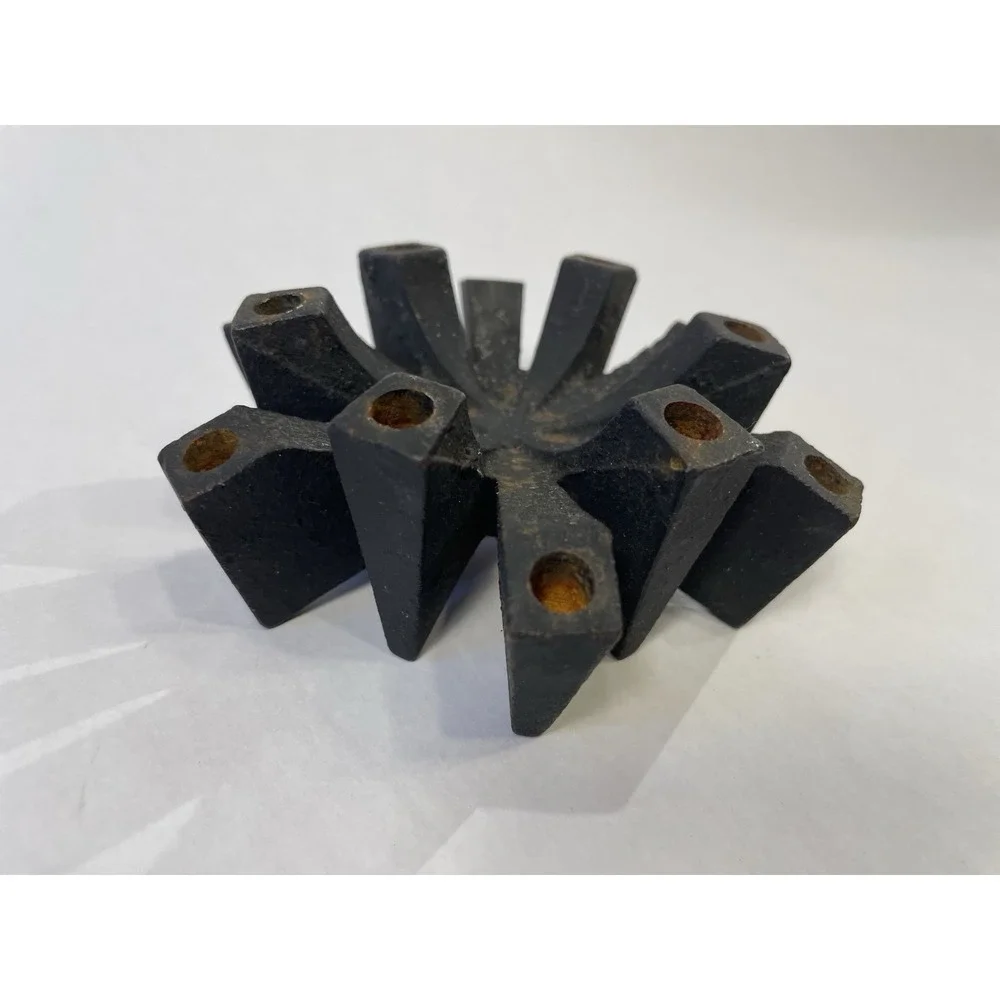 Hallmark Danish Mid-Century 1969 Vintage Cast Iron Sculpted Taper Candle Holder